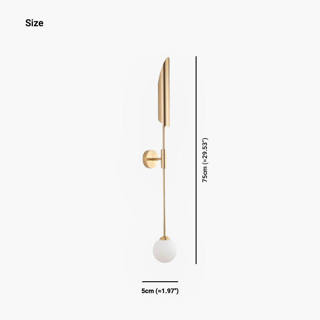 Wall Light Modern Gold Iron Size