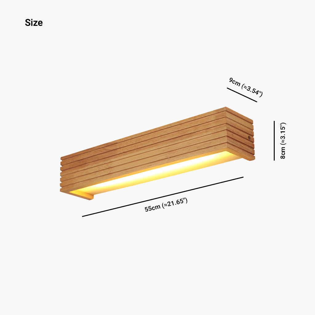 Wall Light Sconce Rectangle LED Linear Log Color Size