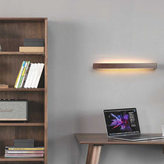 Wall Light Sconce Rectangle LED Linear Walmut Color Study Room