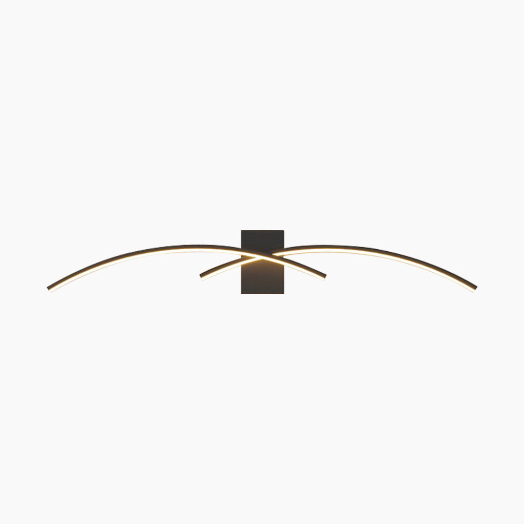 Wall Light Unique Wavy Linear Black