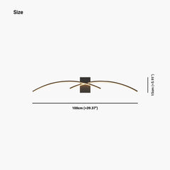 Wall Light Unique Wavy Linear LED Black Size