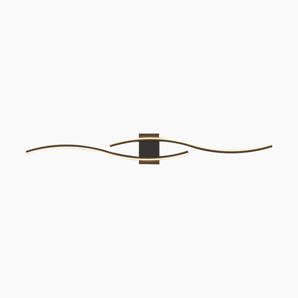 Wall Light Unique Wavy Linear LED Black