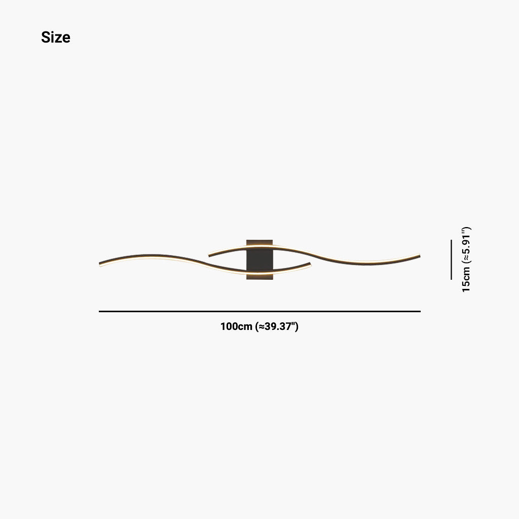 Wall Light Unique Wavy Linear LED Size