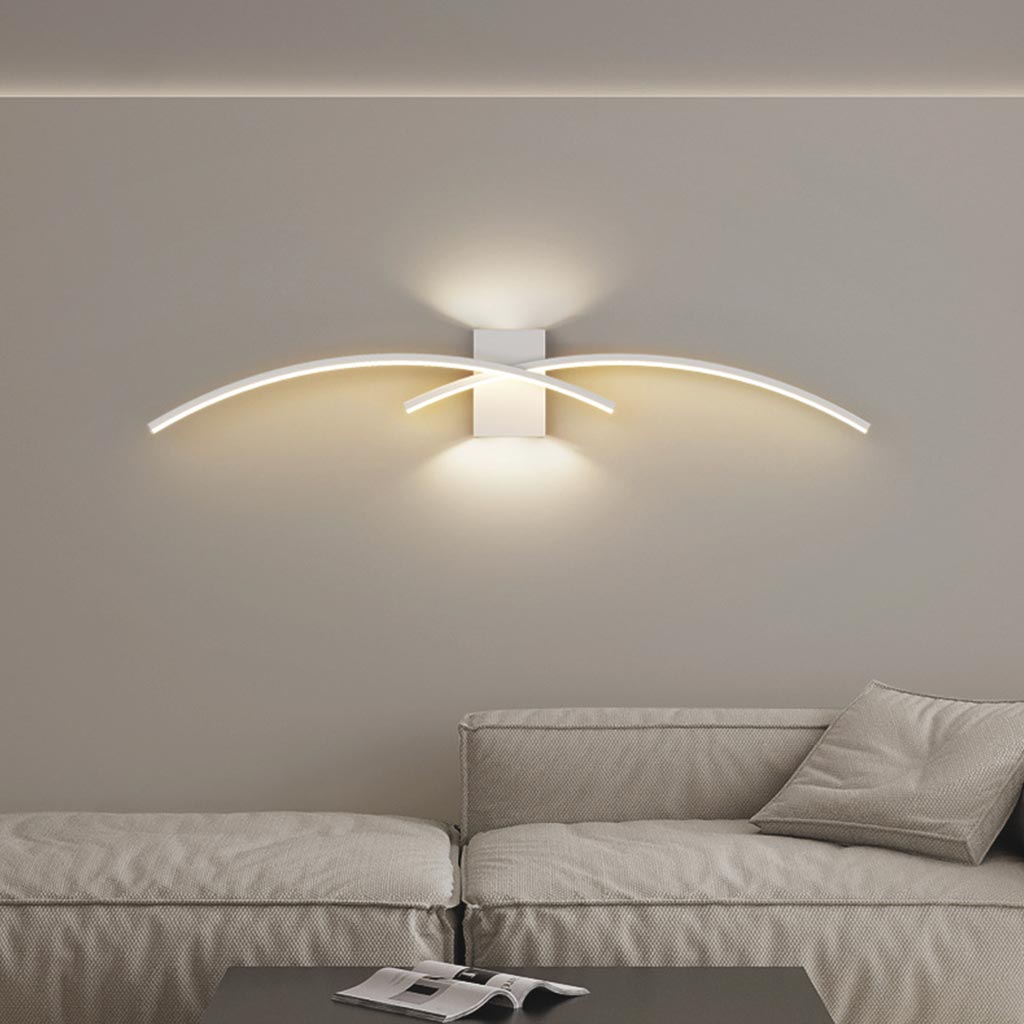 Wall Light Unique Wavy Linear White Living Room