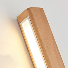 Barra illuminata a parete in legno lineare