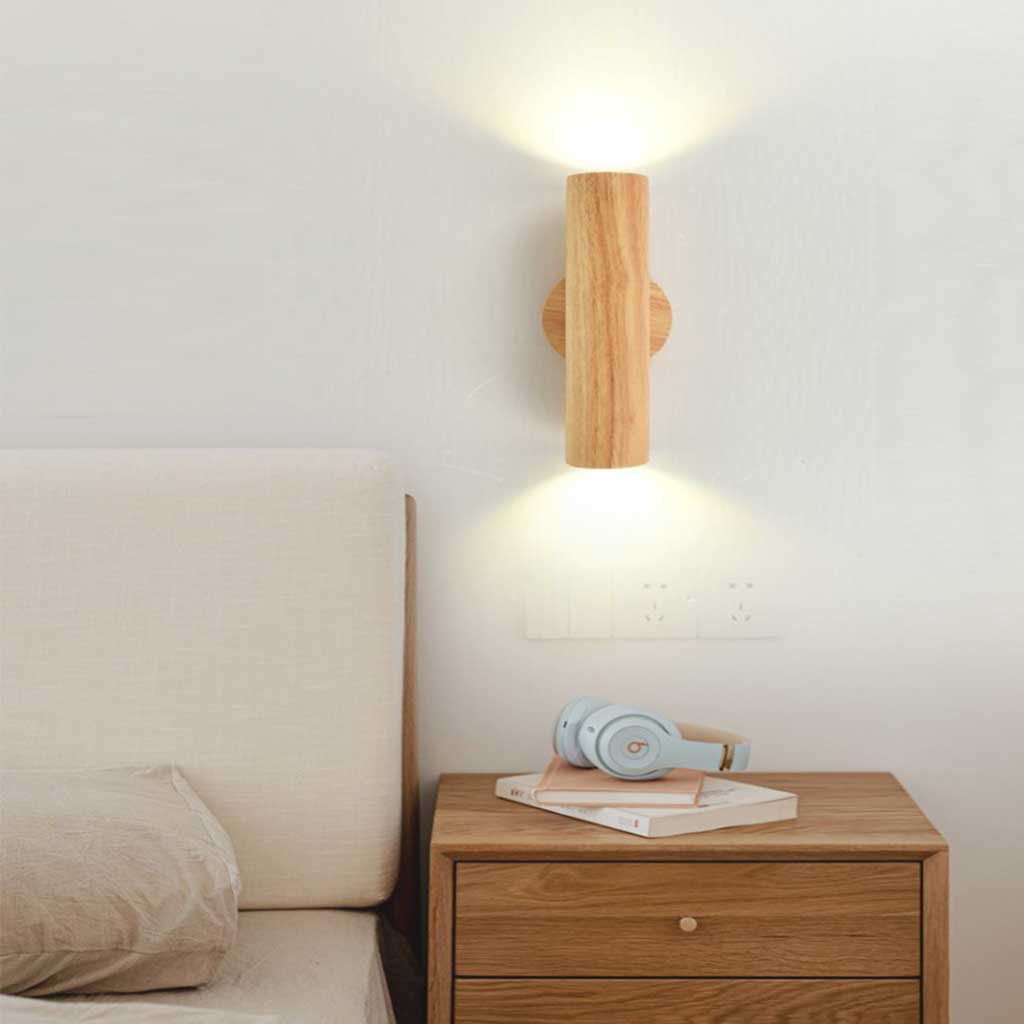 Wall Mounted Lamp Tube Double Headed Log Color Bedroom