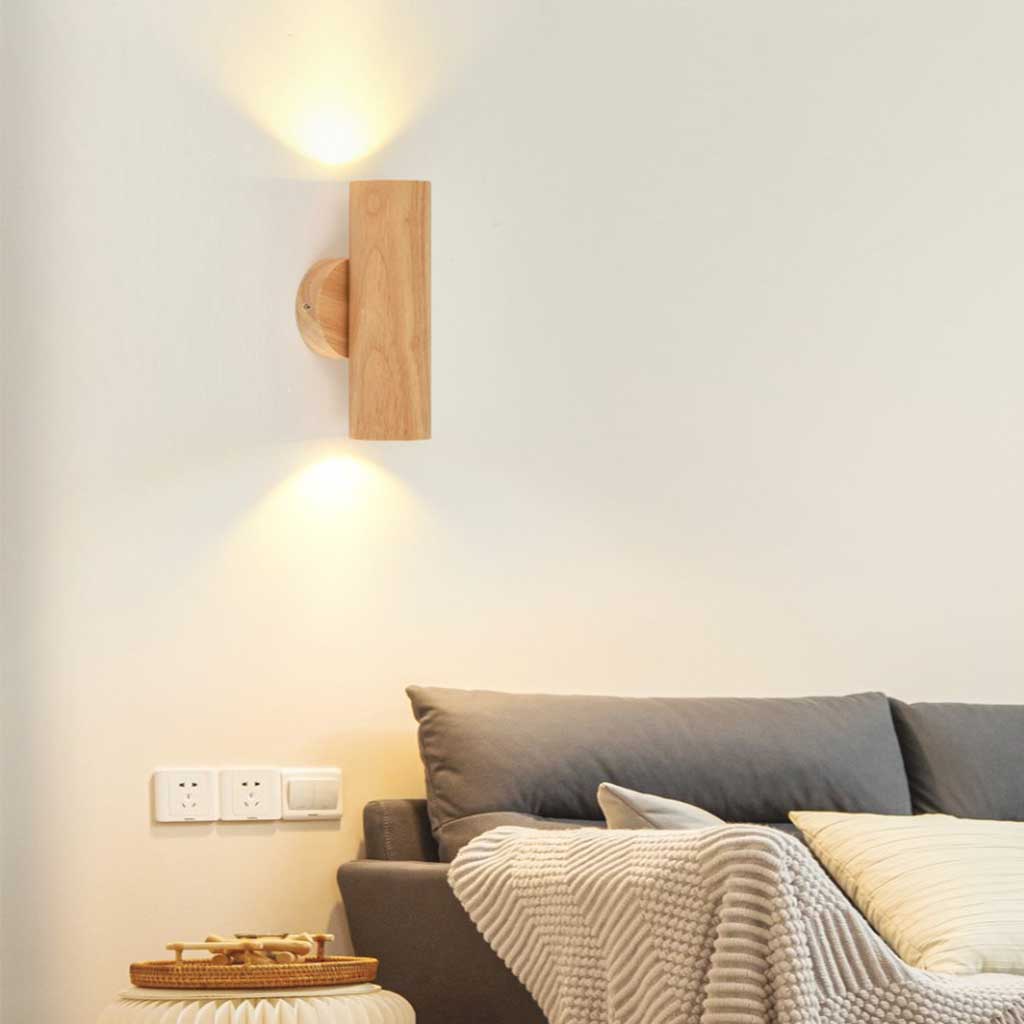 Wall Mounted Lamp Tube Double Headed Log Color Living Room
