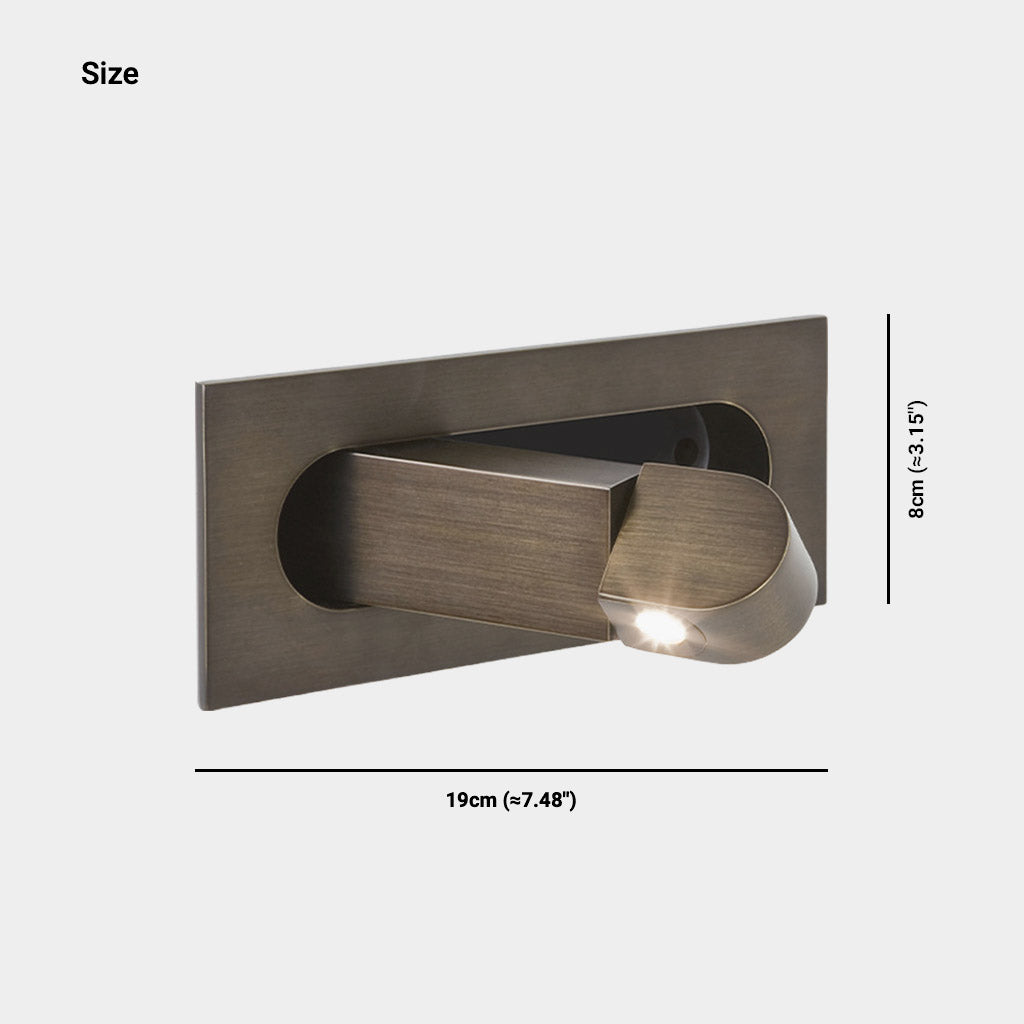 Wall Mounted Light Bed Lamp Minimalist Recessed Adjustable LED Szie