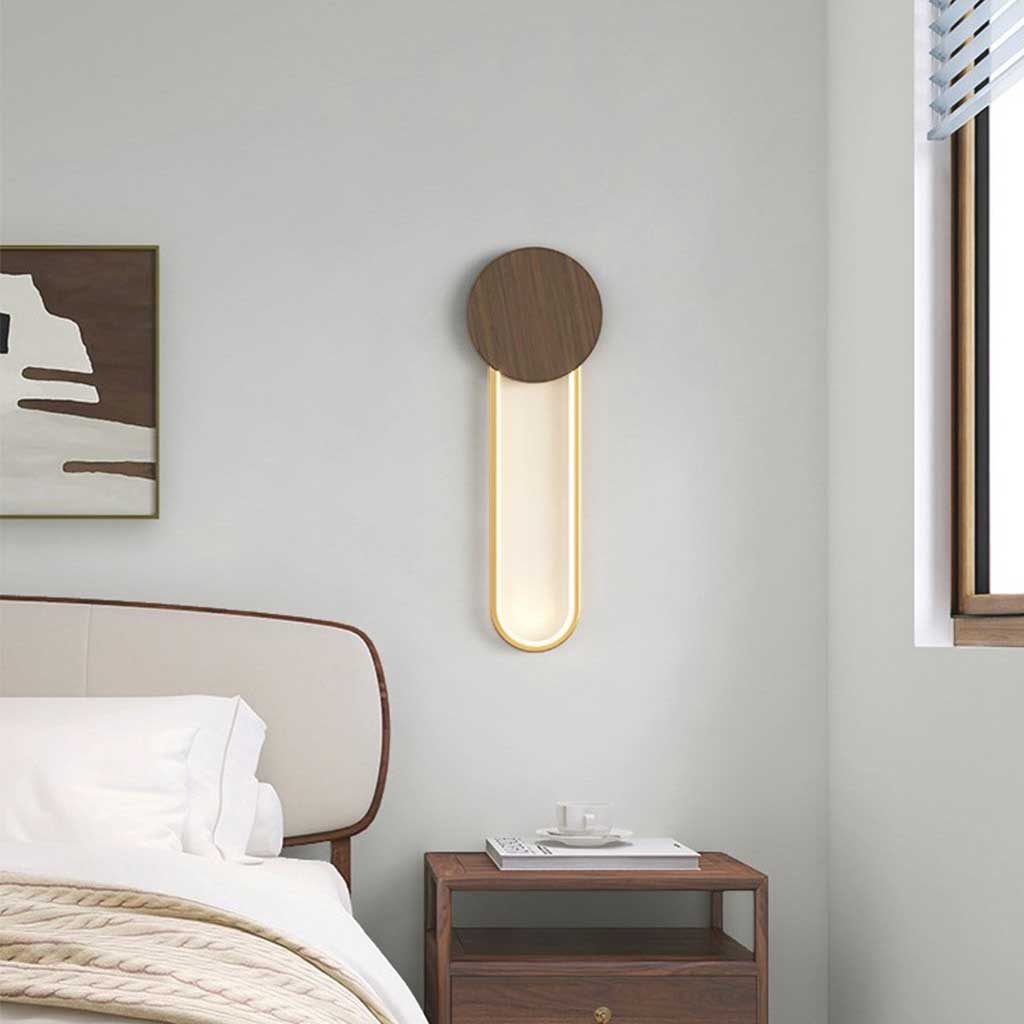 Wandleuchte LED Walnussfarbe Schlafzimmer