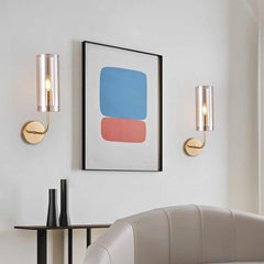 Wall Sconce Candle Glass Cylinder Amber Corner