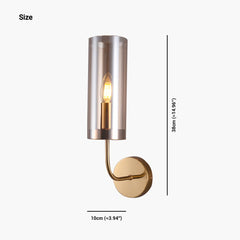 Wall Sconce Candle Glass Cylinder Amber Size