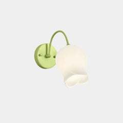 Wall Sconce Cream Glass Flower Green