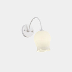 Wall Sconce Cream Glass Flower White