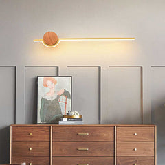 Wall Sconce Cream LED Linear Wood Log Color Living Room