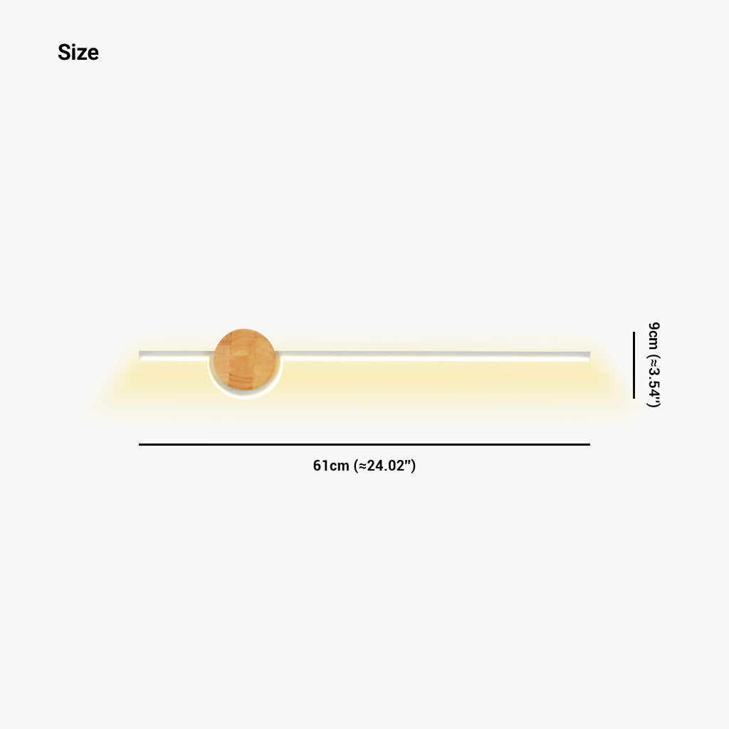 Wall Sconce Cream LED Linear Wood Log Color Size