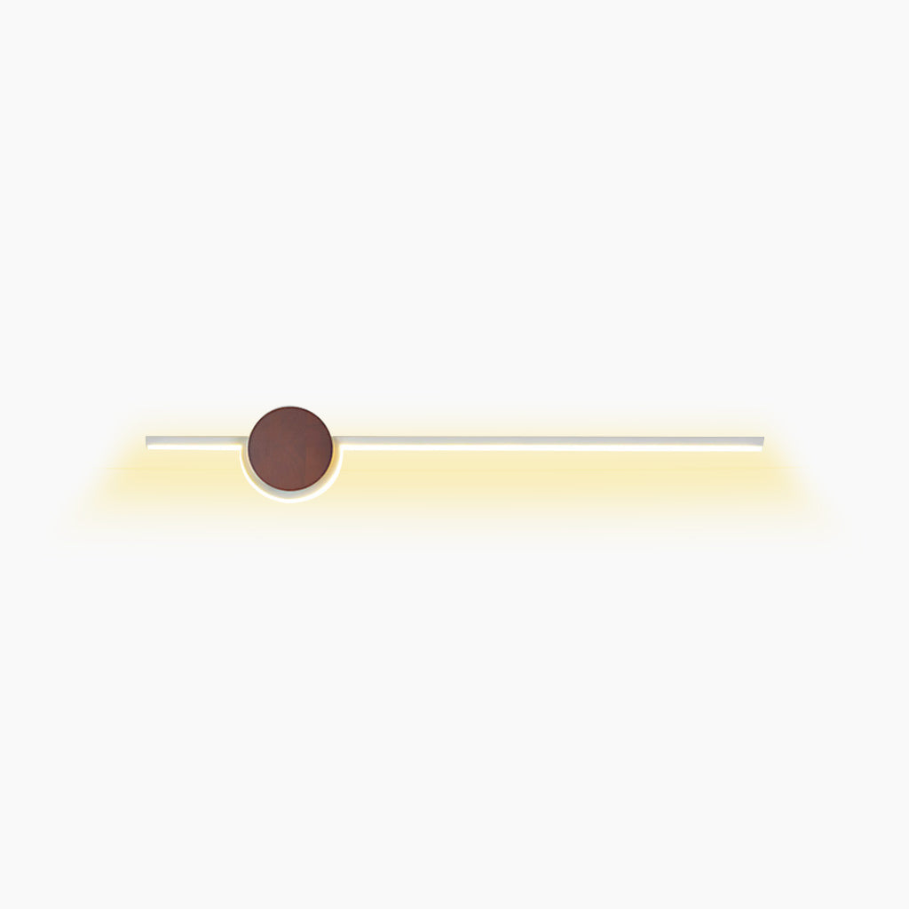 Wall Sconce Cream LED Linear Wood Walnut Color