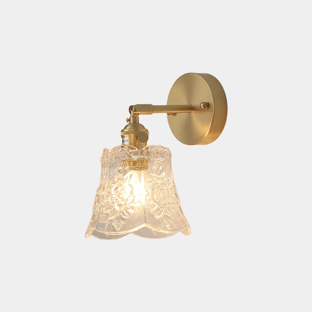 Wall Sconce Decorative Carved Glass Floral