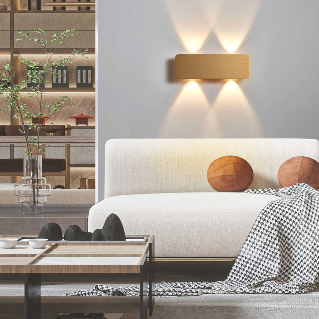 Wall Sconce LED Rectangle Linear Gold Living Room