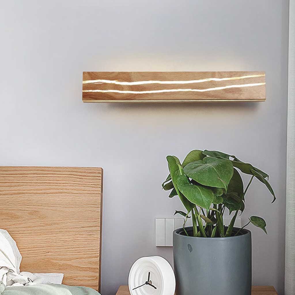 Wall Sconce LED Wooden Log Color Bedroom