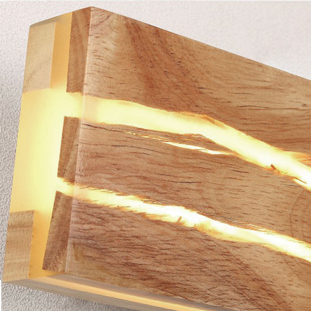 Wall Sconce LED Wooden Log Color Shade