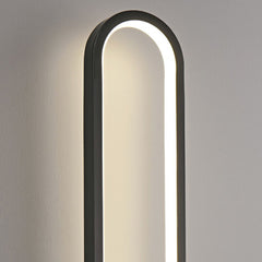 Wall Sconce Lamp Aluminum Long Oval Black Shade