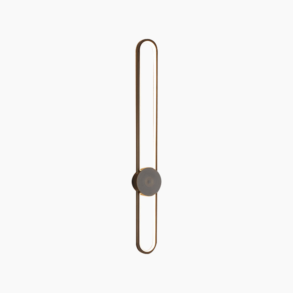 Wall Sconce Lamp Aluminum Long Oval Black