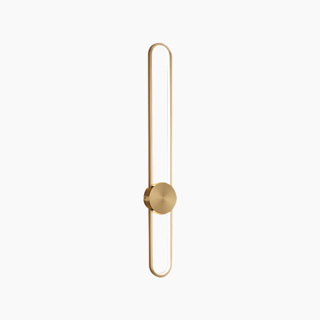 Wall Sconce Lamp Aluminum Long Oval Gold