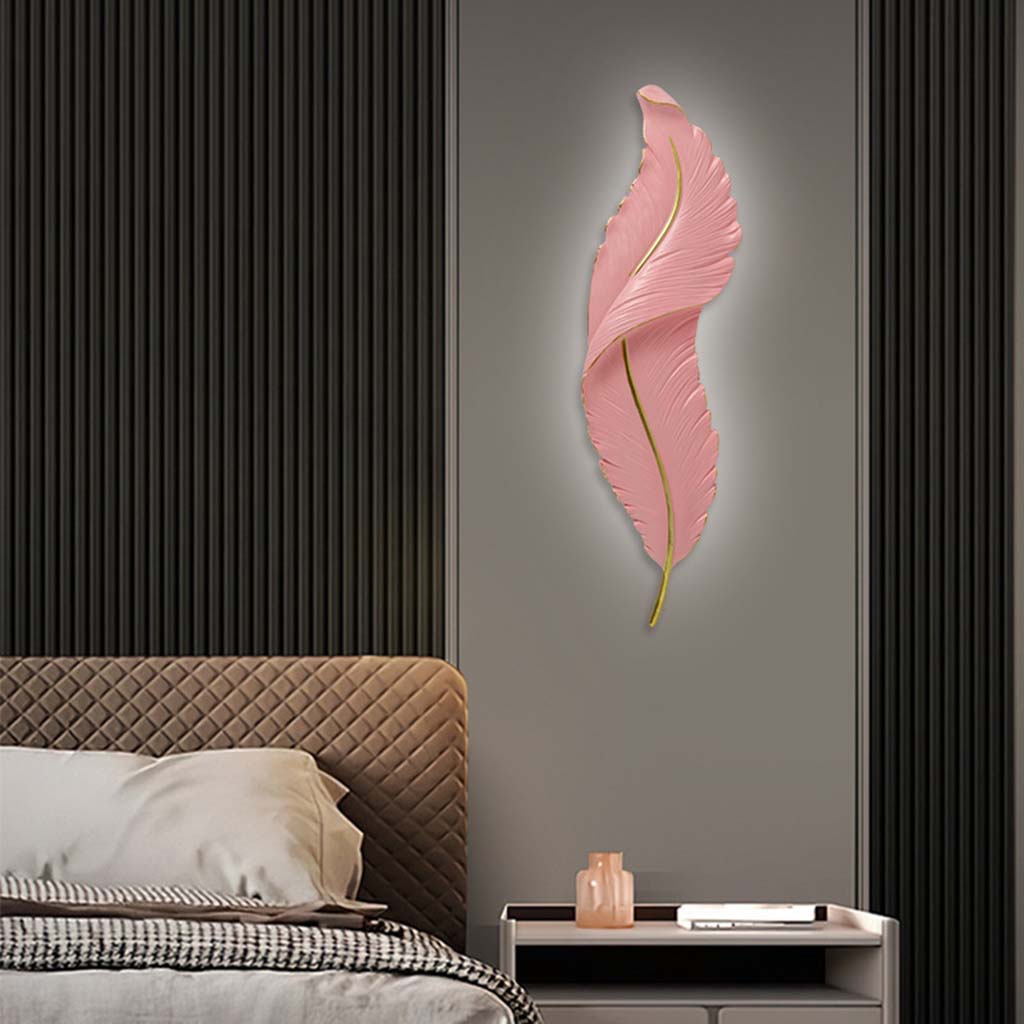 Wall Sconce Lamp Modern Resin Feather LED Dimmable Bedroom