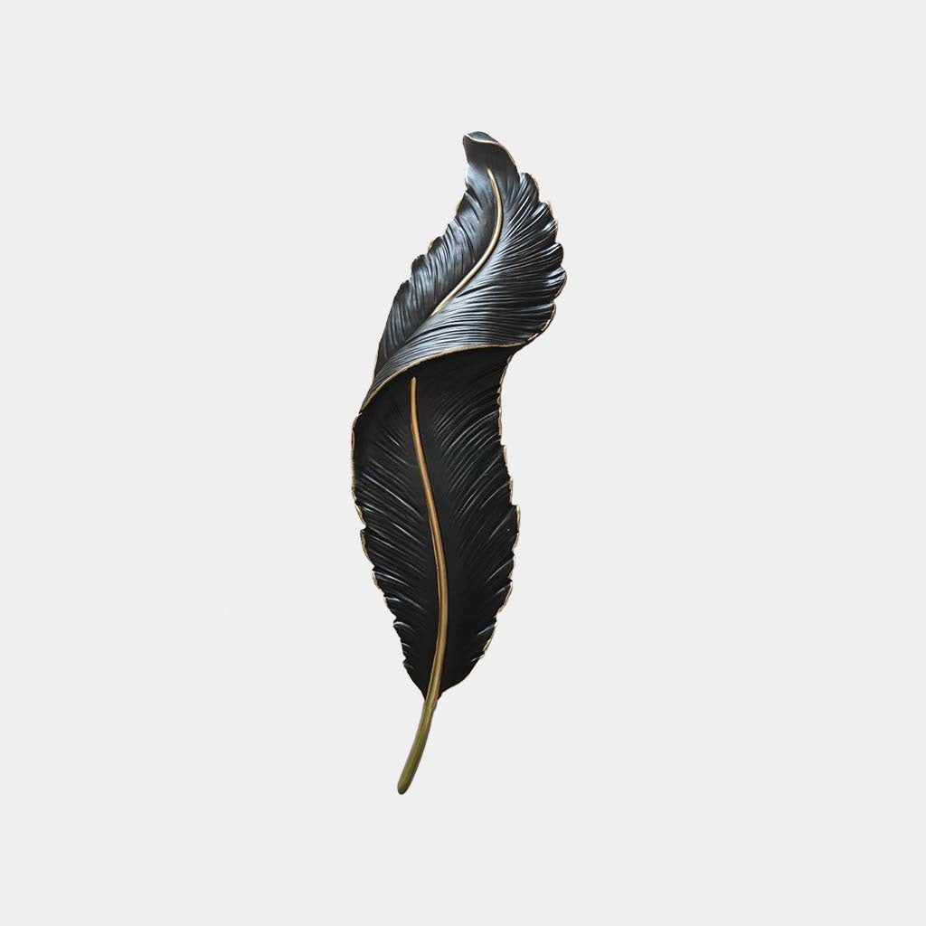 Wall Sconce Lamp Modern Resin Feather LED Dimmable Black