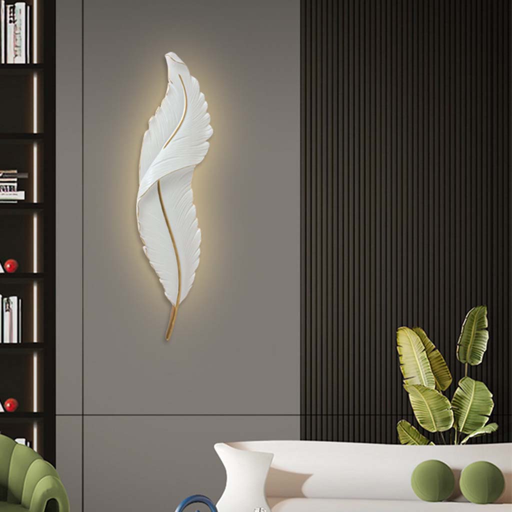 Wall Sconce Lamp Modern Resin Feather LED Dimmable Living Room
