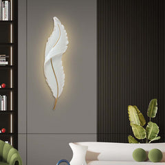 Wall Sconce Lamp Modern Resin Feather LED Dimmable Living Room