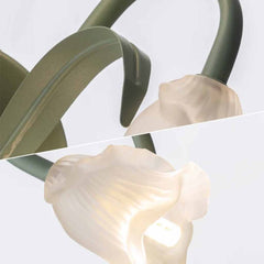 Wall Sconce Light Ambient Glass Flower Green Detail