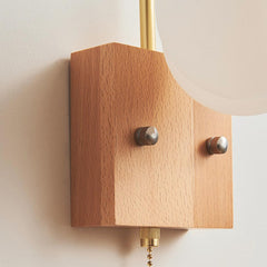 Wall Sconce Light Cream Ambient Wood Cotton Cloud Backplate