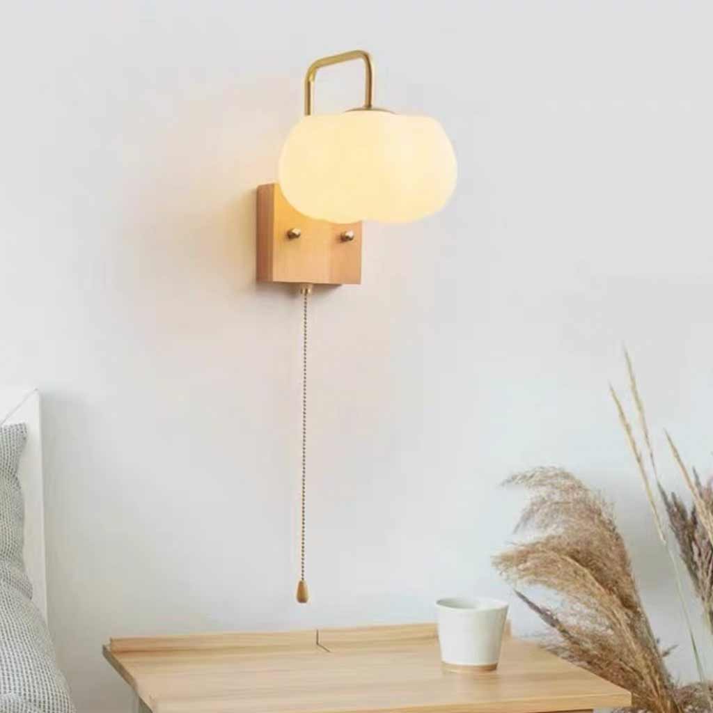 Wall Sconce Light Cream Ambient Wood Cotton Cloud Rest Room