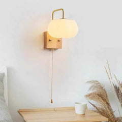 Wall Sconce Light Cream Ambient Wood Cotton Cloud Rest Room