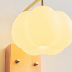 Wall Sconce Light Cream Ambient Wood Cotton Cloud Shade