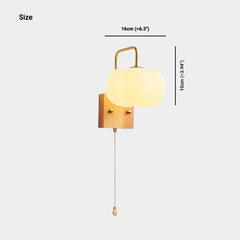 Wall Sconce Light Cream Ambient Wood Cotton Cloud Size