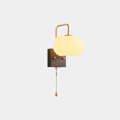 Wall Sconce Light Cream Ambient Wood Cotton Cloud