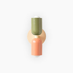 Wall Sconce Light Cream Double Head Green Orange