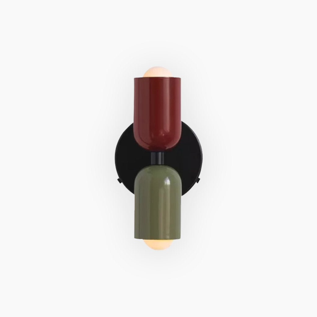 Wall Sconce Light Cream Double Head Green Red