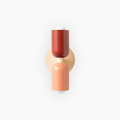 Wall Sconce Light Cream Double Head Red Orange