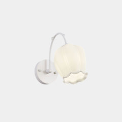 Wall Sconce Light Cream Glass Flower White