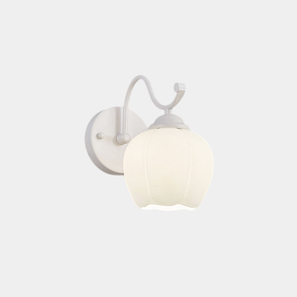 Wall Sconce Light Cream Glass Flower