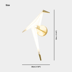 Wall Sconce Light Decorative Acrylic Bird LED Size