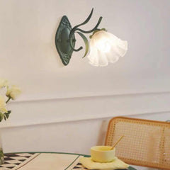 Wall Sconce Light French Glass Lily Flower Coffee Shop
