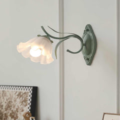 Wall Sconce Light French Glass Lily Flower Corner