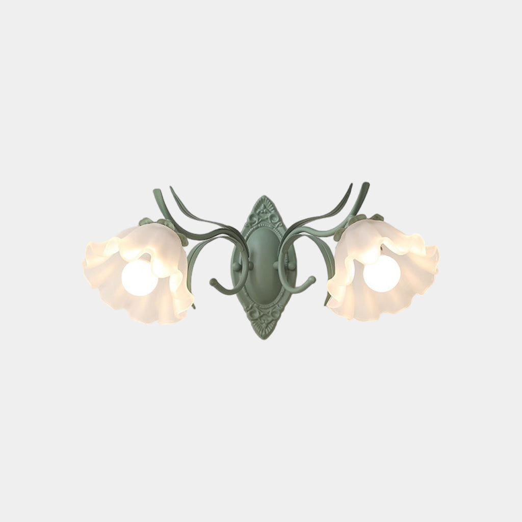Wall-Sconce-Light-French-Glass-Lily-Flower-Double