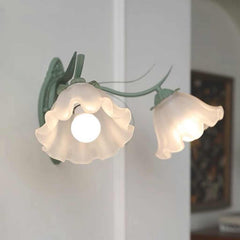 Wall Sconce Light French Glass Lily Flower Room