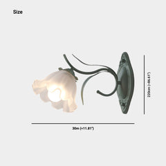Wall Sconce Light French Glass Lily Flower Size