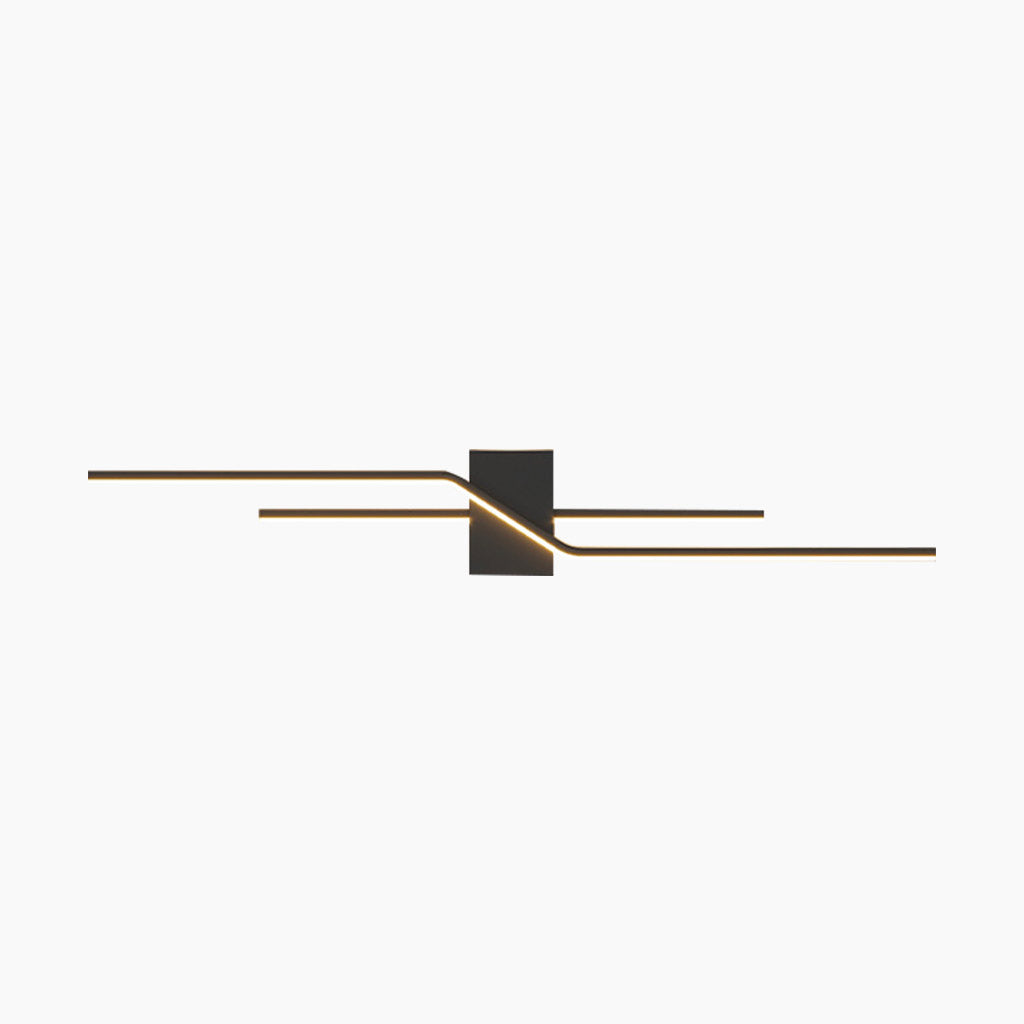 Wall Sconce Light Geometric Metal Linear Black